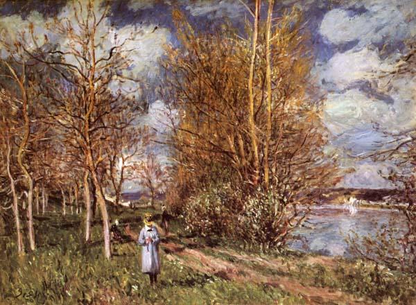 Alfred Sisley Small Meadows in Spring-By Germany oil painting art
